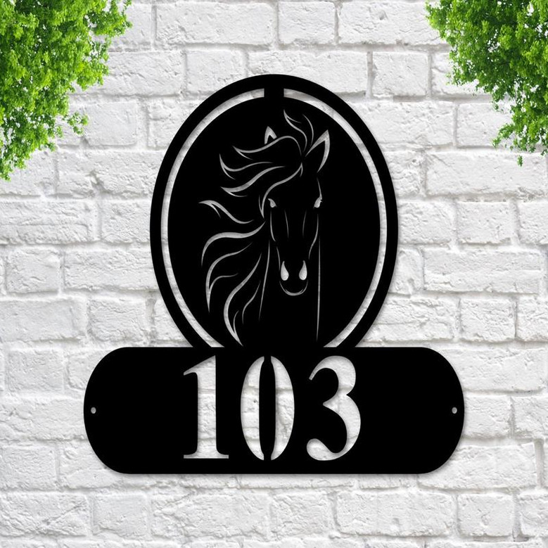 Horse Address Sign Horse Metal Sign Metal Farm Sign Horse Ranch Sign Horse Address Sign House Number Sign Address Plaque Metal Sign