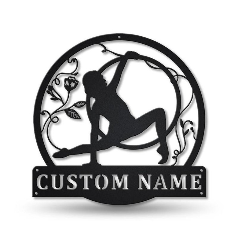 Personalized Hula Hoop Monogram Metal Sign Art ,Custom Hula Hoop Metal Sign, Hula Hoop Lover Sign Decoration For Living Room