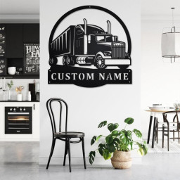 Custom Semi Truck Metal Wall Art, Personalized Truck Driver Name Sign Decoration For Room, Semi Truck Home Decor, Custom Truck,Trucker Gift