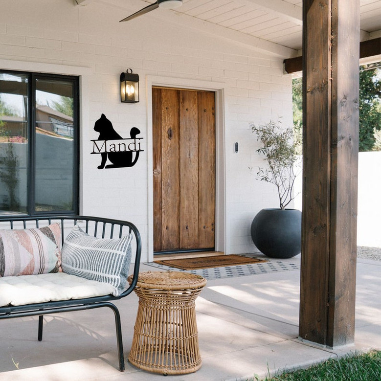 Personalized Garden Metal Sign, Metal Signs Personalized, Outdoor Signs, Family Name Sign Metal, Last Name Metal Sign, Cat Metal Signs