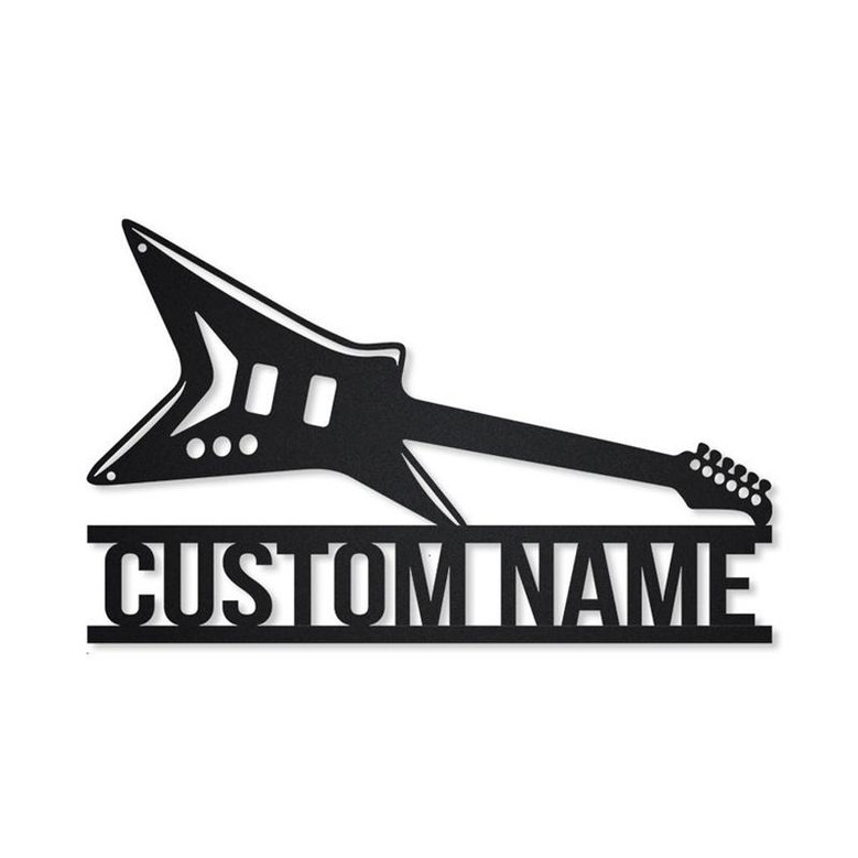 Personalized Heavy Metal Guitar Metal Sign Art | Heavy Metal Guitar Metal Wall Art | Bedroom Decor | Custom Guitar Decoration