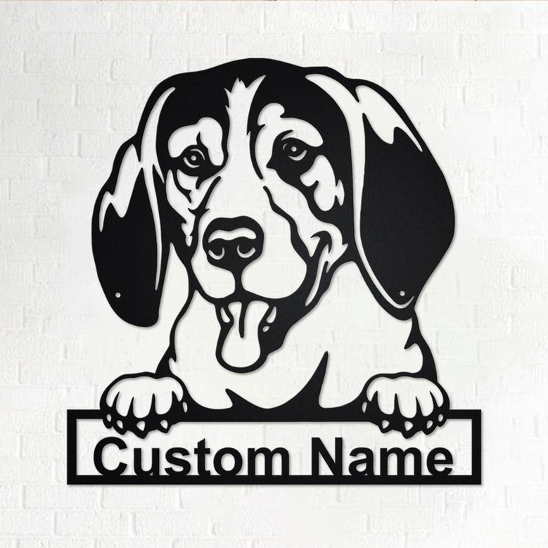 Custom Treeing Walker Coonhound Dog Metal Wall Art, Personalized Treeing Walker Coonhound Name Sign Decoration For Room,Dog Metal Home Decor