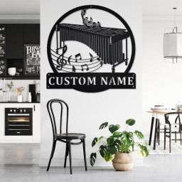 Custom Marimba Musical Instrument Metal Wall Art, Personalized Marimba Teacher Name Sign Decoration For Room, Marimba Home Decor, Marimba