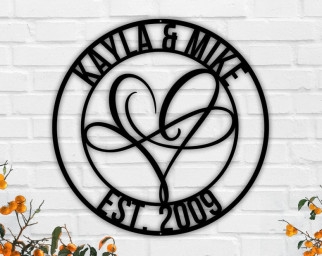 Personalized Metal Infinity Sign-Anniversary Gift-Newly Engaged Gift-Custom Metal Sign-Metal Wall Art-Housewarming Gift-Metal Home Decor