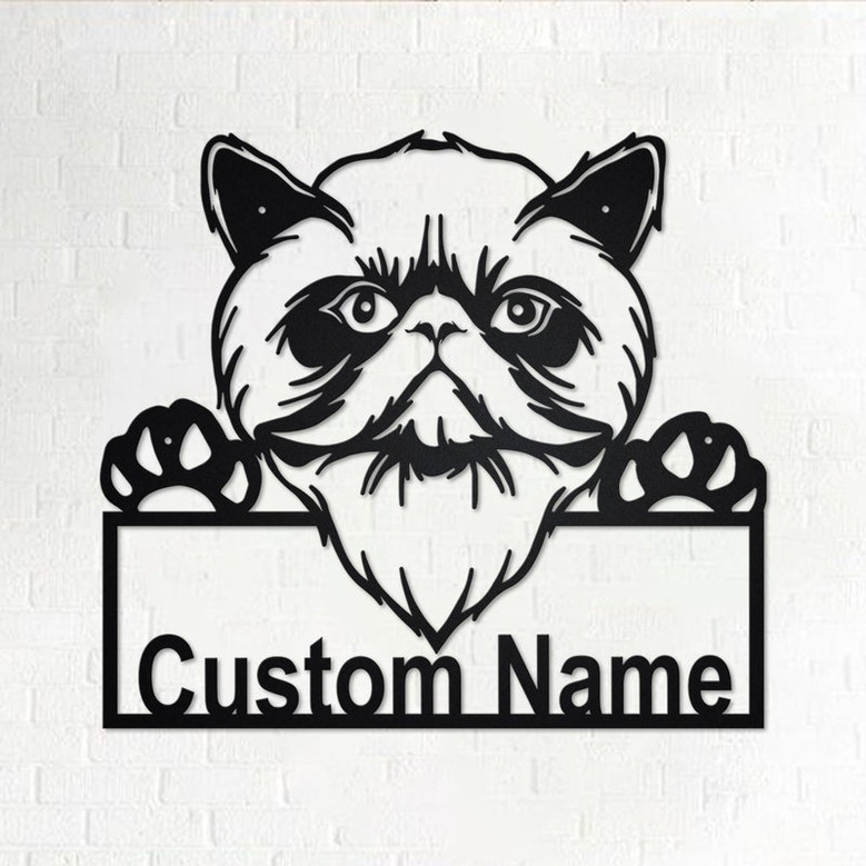 Custom Himalayan Cat Metal Wall Art, Personalized Himalayan Cat Name Sign Decoration For Room, Himalayan Cat Home Decor,Custom Himalayan Cat