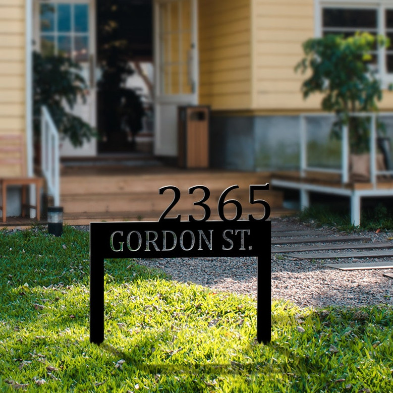 Personalized House Numbers Address Stake Sign, Custom Name Garden Sign, Metal Yard Sign, Outdoor Metal Sign, Address Plaque, Lawn Decor