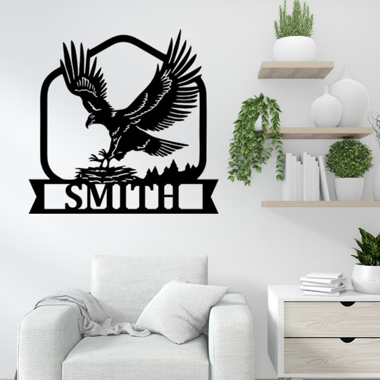 Eagle's Nest Personalized Metal Sign, Housewarming Gift
