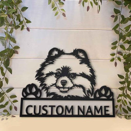 Personalized Pomeranian Dog Metal Sign Art | Custom Pomeranian Dog Metal Sign | Dog Gifts Funny | Dog Gift | Animal Custom