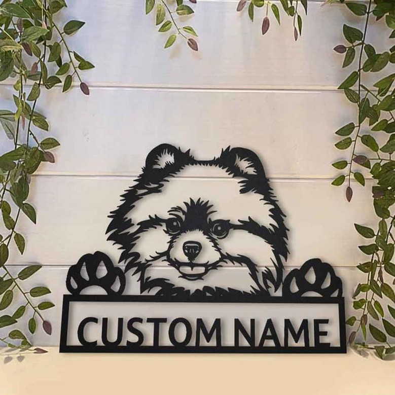 Personalized Pomeranian Dog Metal Sign Art | Custom Pomeranian Dog Metal Sign | Dog Gifts Funny | Dog Gift | Animal Custom
