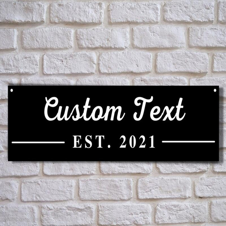 Custom Metal Name Sign, Family Name Metal Sign, Personalized Last Name Sign, Door Hanger, Outdoor Metal Sign, Wedding Gift, Monogram Sign