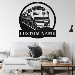 Custom Locomotive Metal Wall Art,Personalized Locomotive Name Sign Decoration For Room, Locomotive Metal Home Decor, Custom Locomotive