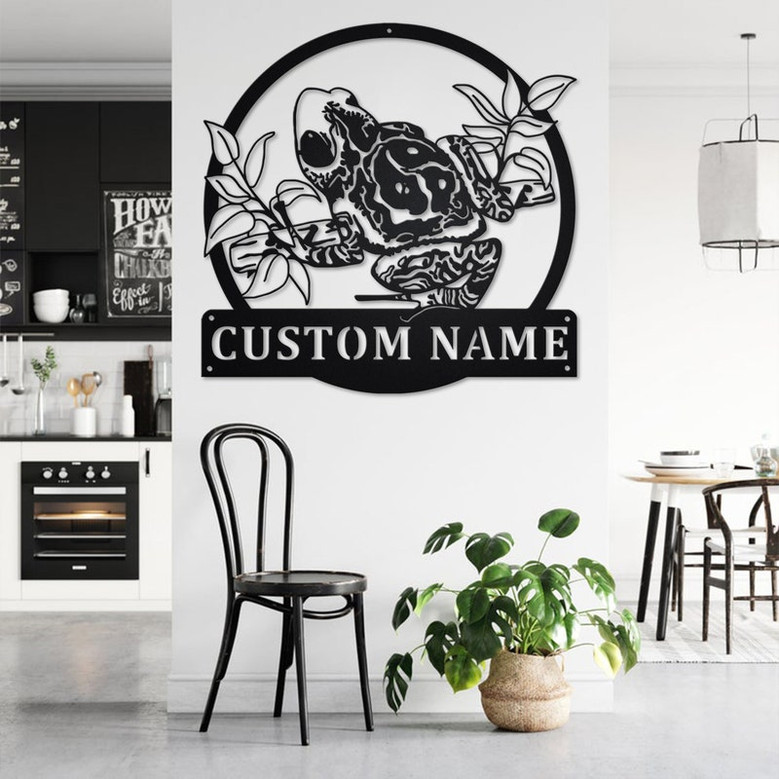 Custom Poison Frog Metal Wall Art, Personalized Poison Frog Name Sign Decoration For Room, Poison Frog Home Decor, Custom Poison Frog