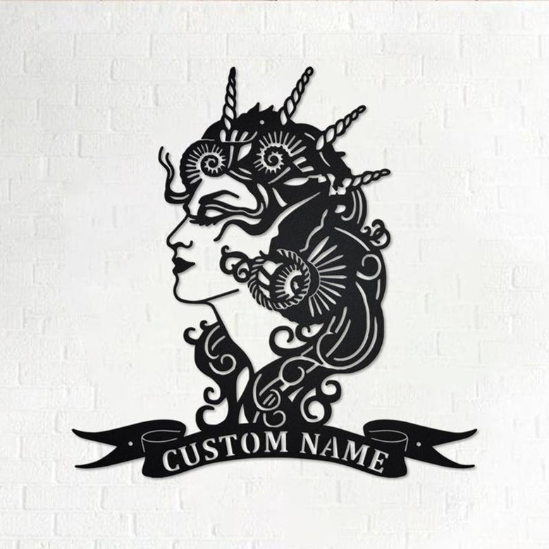 Custom Queen Of The Sea Metal Wall Art, Personalized Beach Girl Name Sign Decoration For Room, Queen Metal Home Decor, Custom Beach Girl