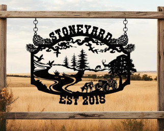 Personalized Farmhouse Metal Entrance Sign, Custom Metal Farmhouse Sign, Christmas for Family Gift