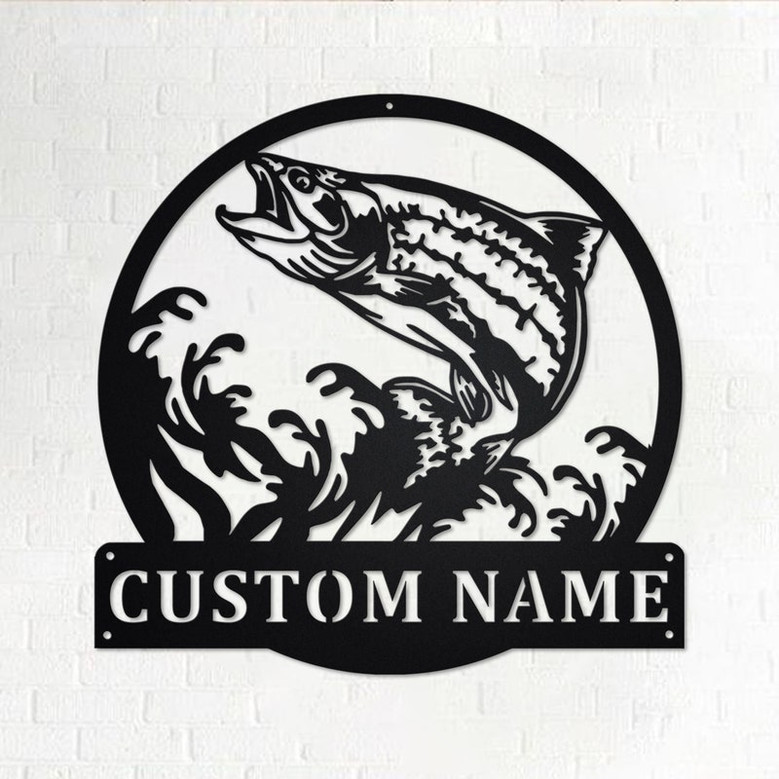 Custom Trout Fish Metal Wall Art, Personalized Trout Fish Name Sign Decoration For Room, Trout Fishing Home Decor, Custom Trout Fish