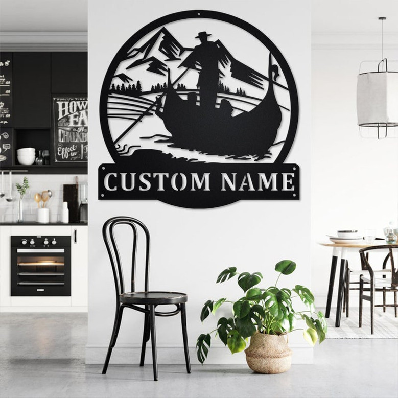 Custom Gondola Venice Metal Wall Art, Personalized Gondola Venice Name Sign Decoration For Room, Gondola Venice Home Decor, Gondola Venice