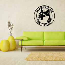 Dogecoin to the moon, Dogecoin Sign, Metal Dogecoin Sign, Personalized Dogecoin, Custom Cryptocurrency Sign, Dogecoin Gift, Dogecoin Art