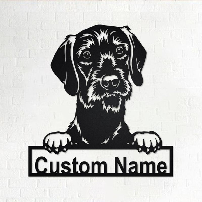 Custom Short Haired Pudelpointer Dog Metal Wall Art, Personalized Short Haired Pudelpointer Name Sign Decoration For Room, Custom Dog