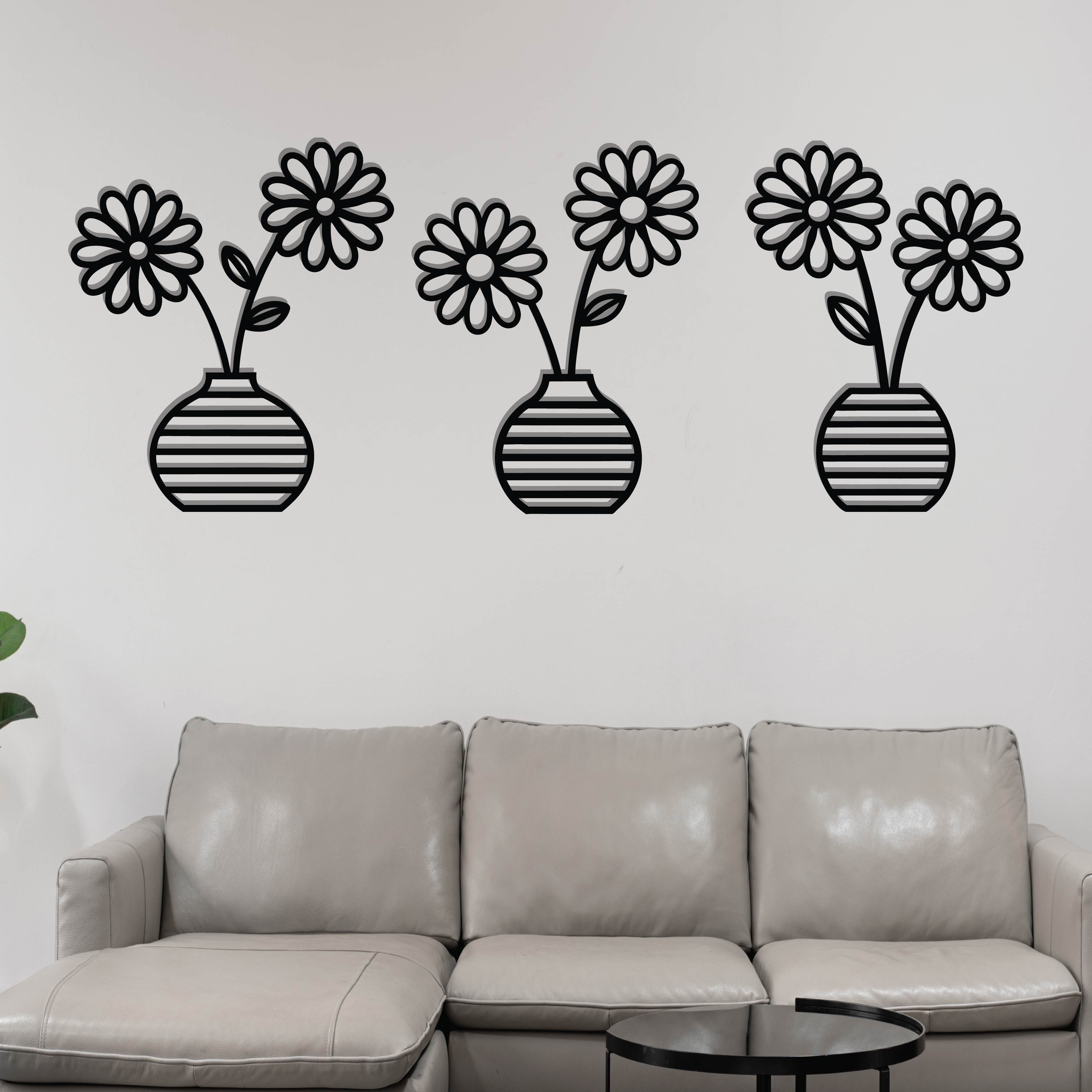 Flower Vase Metal Wall Decor