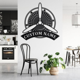 Custom Airplane Club Metal Wall Art, Personalized Pilot Name Sign Decoration For Room, Airplane Club Metal Home Decor, Custom Airplane Club