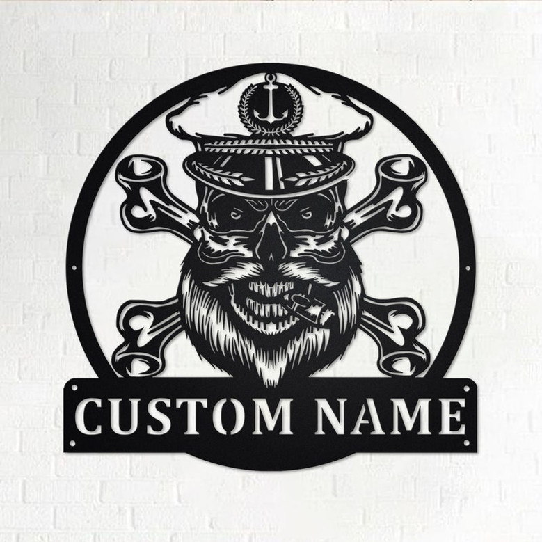 Custom Pirate Sea Gangster Metal Wall Art, Personalized Pirate Sea Name Sign Decoration For Room, Pirate Sea Metal Home Decor, Custom Pirate