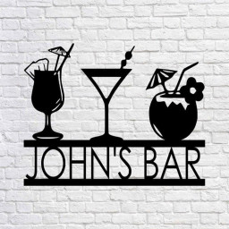 Personalized Bar Theme Sign, Custom Bar Theme Sign, Drink Sign, Metal Family Name Sign For Bar, Beer Lover Gift