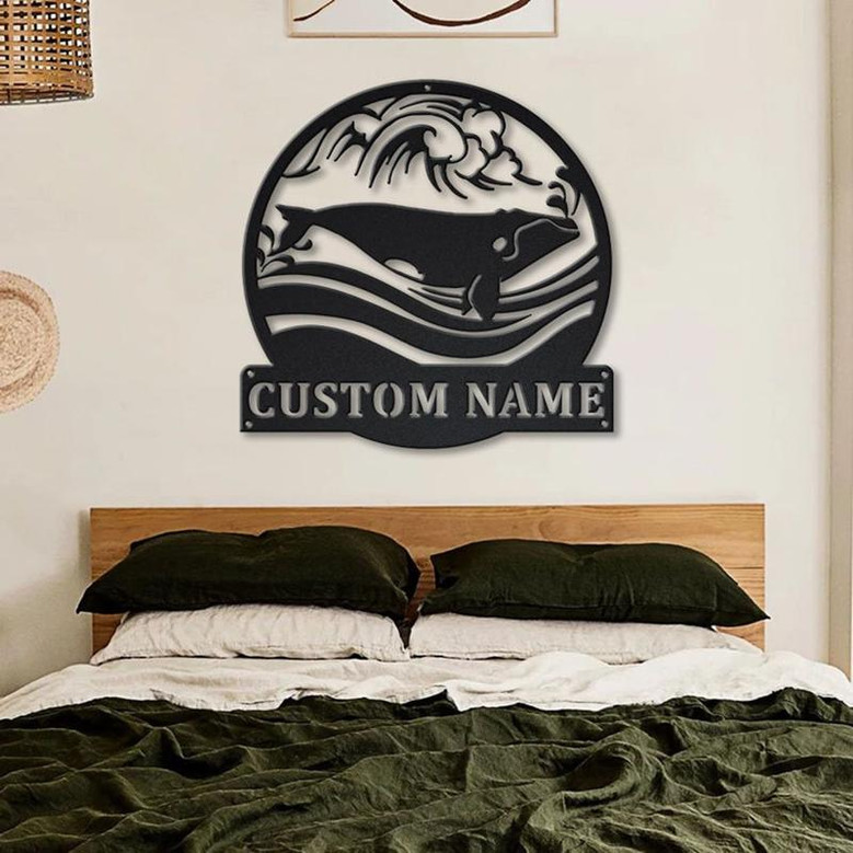 Personalized Eubalaena MonogramMetal Sign Art | Custom Eubalaena Monogram Metal Sign | Beach Gifts | Decor Decoration