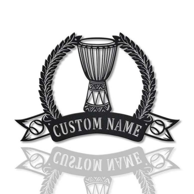 Personalized African Drum Djembe Metal Sign Art | Custom Djembe Monogram Metal Sign | Djembe Gift | Musical Instrument Decoration