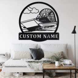 Custom Swamp Boat Metal Wall Art, Personalized Swamp Boat Name Sign Decoration For Room, Swamp Boat Metal Home Decor, Custom Swamp Boat