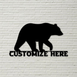 Bear Sign, metal bear sign, bear sign, custom bear sign, personalized bear, nature sign, bear, outdoor sign, summer sign, adventure sign