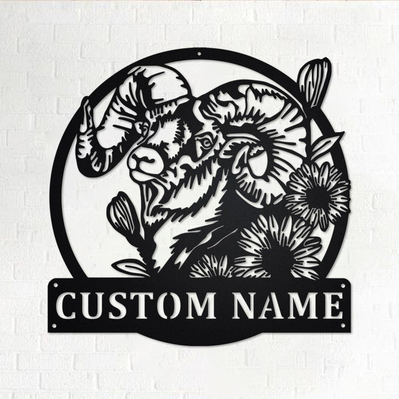 Custom Rams Metal Wall Art, Personalized Rams Name Sign Decoration For Room, Rams Home Decor, Custom Rams, Rams Metal Decor, Rams Lover Gift