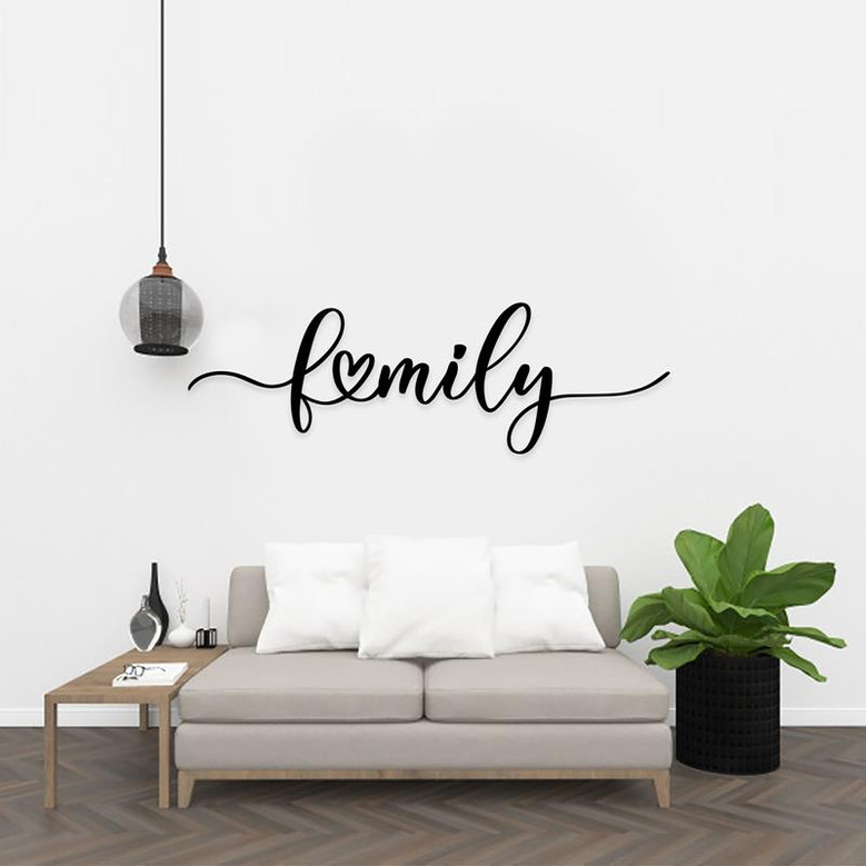 Family Metal Sign Family Script Metal Sign Family Script Word Sign Housewarming Gift Farmhouse Decor Custom Holiday