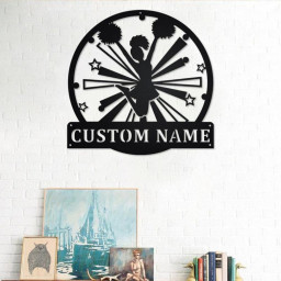 Custom Cheerleader Metal Sign, Personalized Cheerleader Name Sign Decoration For Room, Cheerleader Home Decor, Cheerleader Metal Wall Art