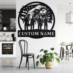 Custom US Eagle Plumber Squad Metal Wall Art, Personalized Plumber Name Sign Decoration For Room, Plumber Metal Home Decor, Custom Plumber