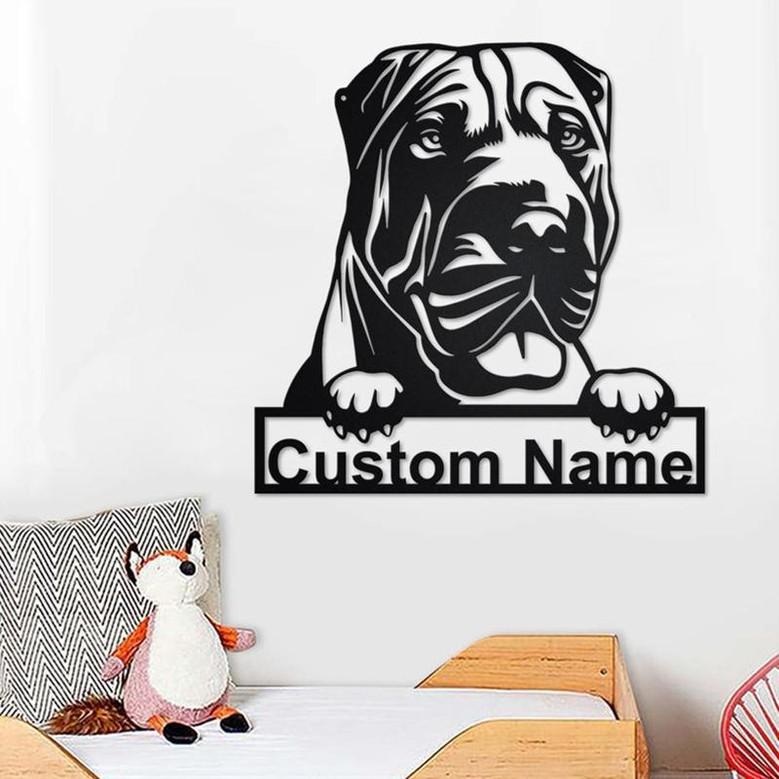 Custom Shar Pei Dog Metal Wall Art, Personalized Shar Pei Dog Name Sign Decoration For Room, Shar Pei Dog Home Decor, Custom Dog, Shar Pei
