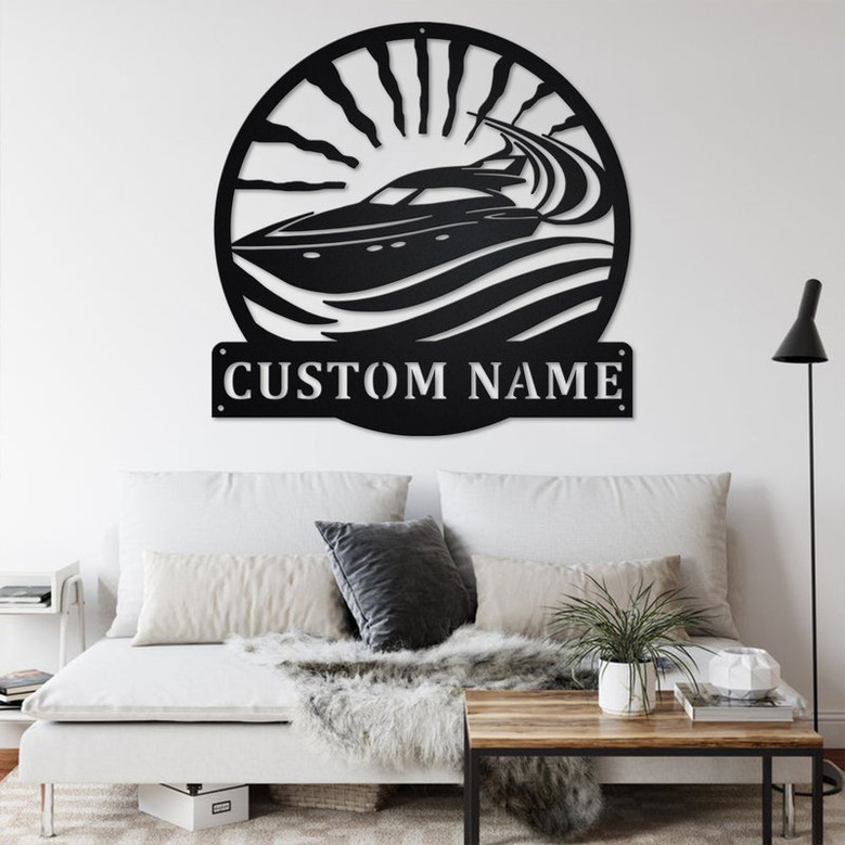 Custom Speed Boat Metal Wall Art, Personalized Speed Boat Name Sign Decoration For Room, Speed Boat Home Decor, Custom Speed Boat,Speed Boat