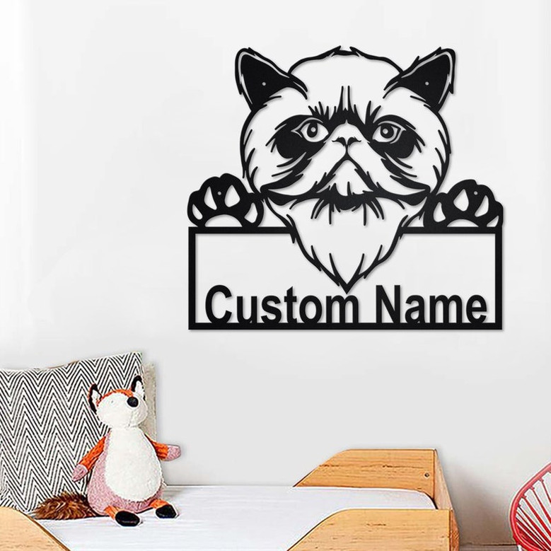 Custom Himalayan Cat Metal Wall Art, Personalized Himalayan Cat Name Sign Decoration For Room, Himalayan Cat Home Decor,Custom Himalayan Cat