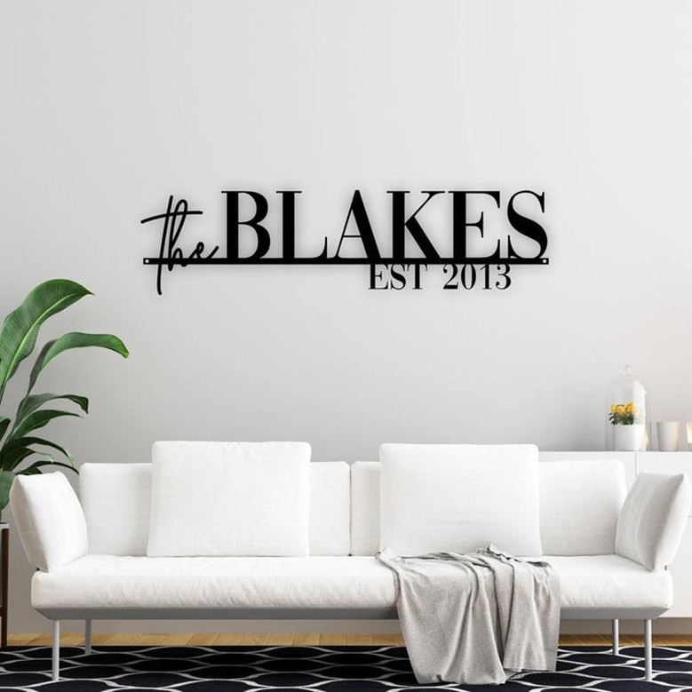 Personalized Family Name Metal Sign, Last Name Plaque, Custom Name Sign