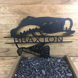 Metal Fish Wall Art, Metal Fish Sign, Metal Fish Yard Art, Metal Fish Art, Metal Fish Cutout, Bass Fish, Bass Fishing Ornament, Metal Fish