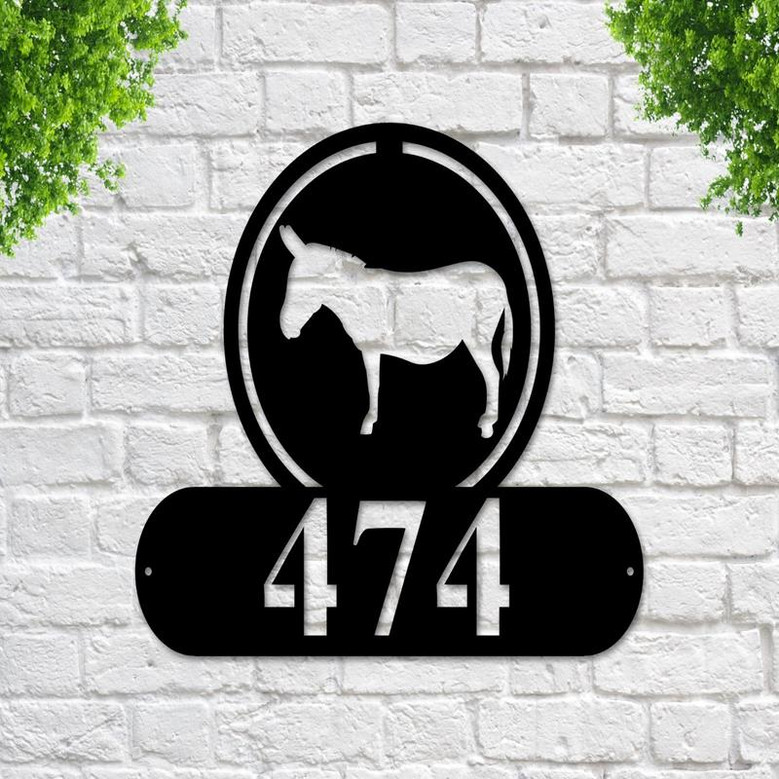 Donkey Address Sign Donkey Metal Sign Metal Farm Sign Donkey Ranch Sign Address Signs House Number Plaque Address Plaque Metal Signs