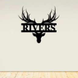 Custom Metal Deer Head Sign, wall hanging, deer sign, home decor, custom name sign, custom home decor, wall art, wildlife, personalized