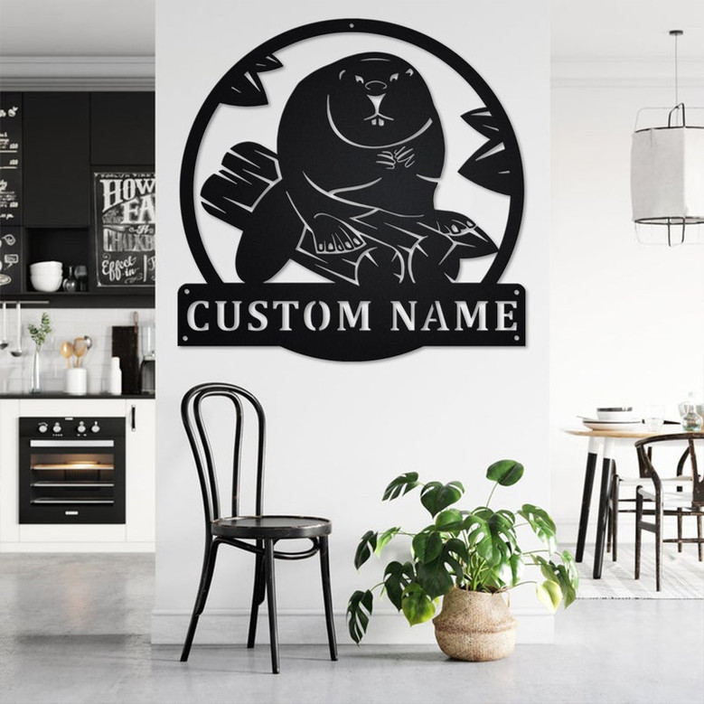 Custom Beaver Metal Wall Art, Personalized Beaver Name Sign Decoration For Room, Beaver Metal Home Decor, Custom Beaver, Beaver Lover Gift
