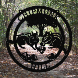 Personalized Chipmunk Sign Last Name Established Sign Woodland Creature Sign Rustic Farmhouse Decor Chipmunk Sign Christmas Gift