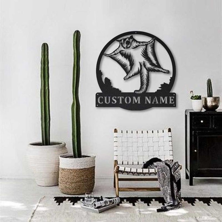Personalized Sugar Glider Metal Sign Art | Custom Sugar Glider Metal Sign | Animal Funny | Pets Gift | Birthday Gift