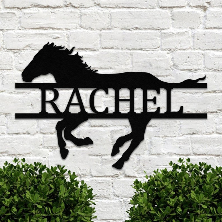 Personalized Horse Farm Name Sign, Horse Metal Sign, Horse Metal Wall Art, Horse Barn Decor, Outdoor Metal Sign, Equestrian Gift Horse Gift