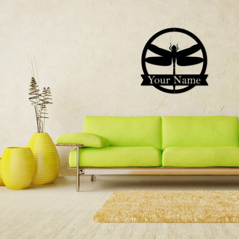 DRAGON FLY Metal sign - Metal Wall Art Décor-Personalized Dragonfly metal sign, Farm Sign, Metal Name Sign, Door Hanger, Housewarming Gift