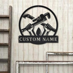 Personalized Plumbing Metal Sign Art | Custom Plumber Monogram Metal Sign | Plumber Gifts