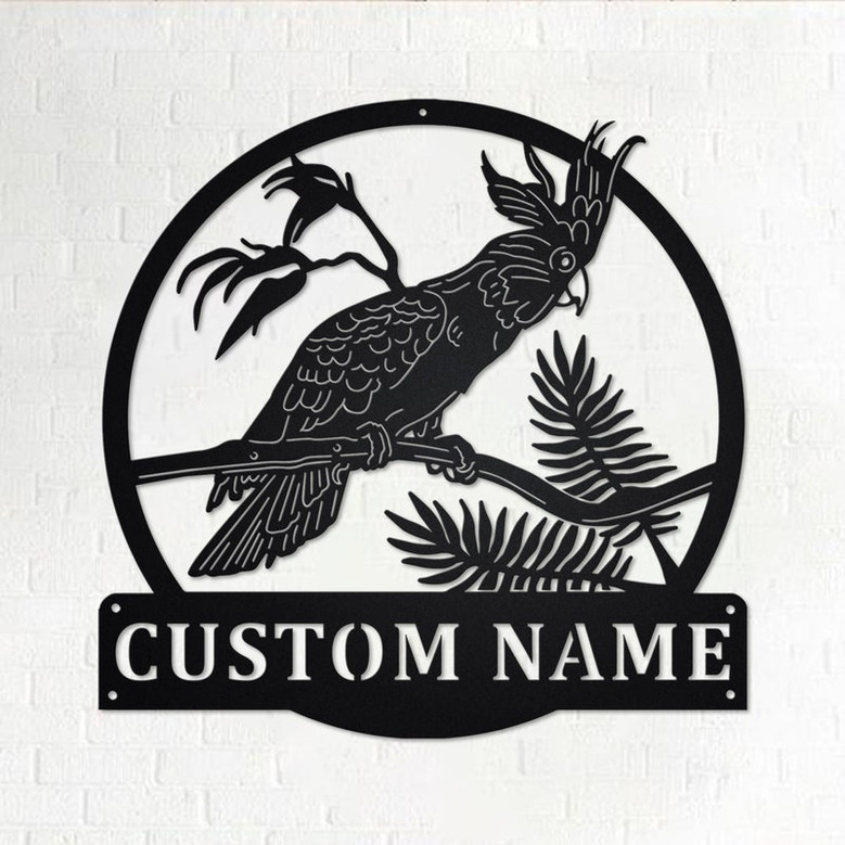 Custom Cockatoo Sulfur Bird Metal Wall Art, Personalized Cockatoo Sulfur Bird Name Sign Decoration For Room, Cockatoo Sulfur Bird Home Decor