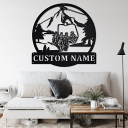 Custom Ski Lift Metal Wall Art, Personalized Ski Lift Name Sign Decoration For Room, Ski Lift Home Decor, Custom Ski Lift, Ski Lift Lover