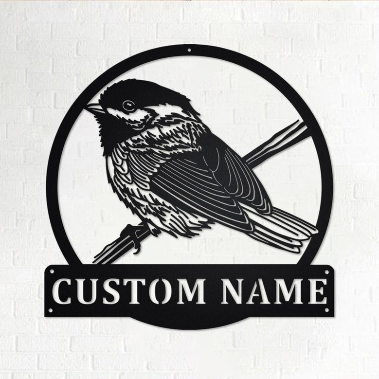 Custom Chickadee Bird Metal Wall Art, Personalized Chickadee Name Sign Decoration For Room, Chickadee Home Decor, Custom Chickadee,Chickadee